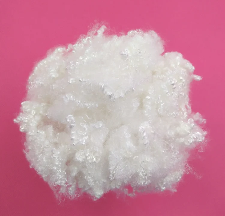 
GRS standard hanbang fiber recycled siliconized polyester material fiber 3DX51MM white PSF with GRS certified for ball fiber 