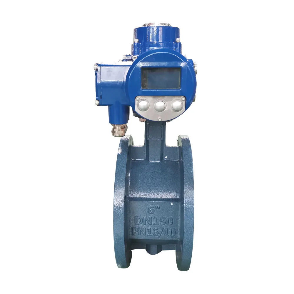 Double Flanged Type Electric 6 Inch Motorized butterfly Valve