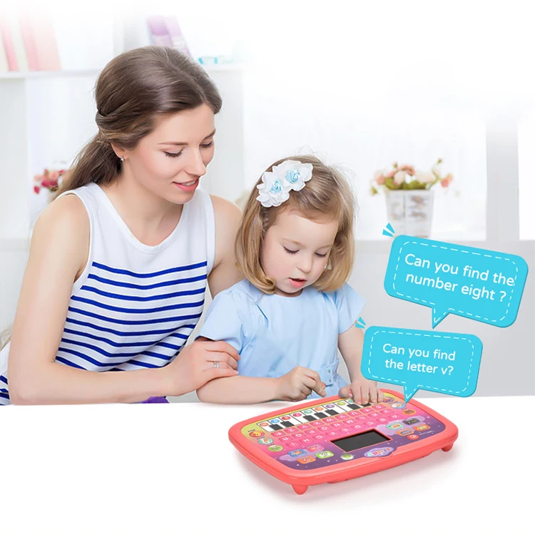 Intelligent Educational Laptop Toy Kids LED Tablet Smart Learning Machine Musical Function 2-4 Years Encourages Reading