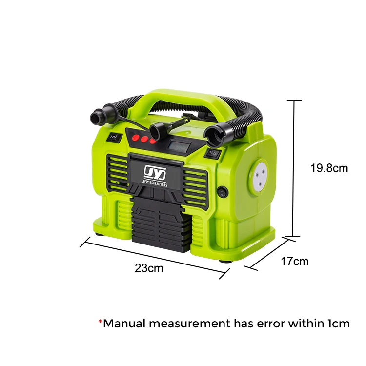 Three Power Source 18v Li-Ion 12V DC & Home 110-240V AC Tire Inflator Car Air Compressor Air Pump Car
