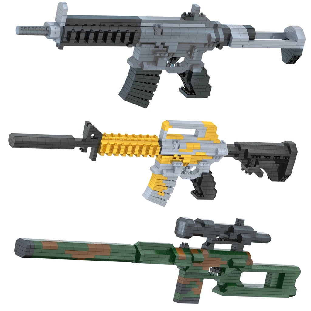 Custom Legoing Portable Handbag Military Weapon Sniper Rifles Model Building Blocks Toys Guns