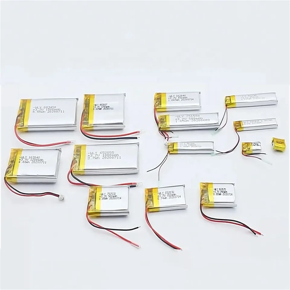 3.7v 7.4v  50mah 100mAh 200mah 300mah 600mah 500mah 800mah 1000mah 5000mah ultra Thin Power Lipo Battery for Electronic Devices