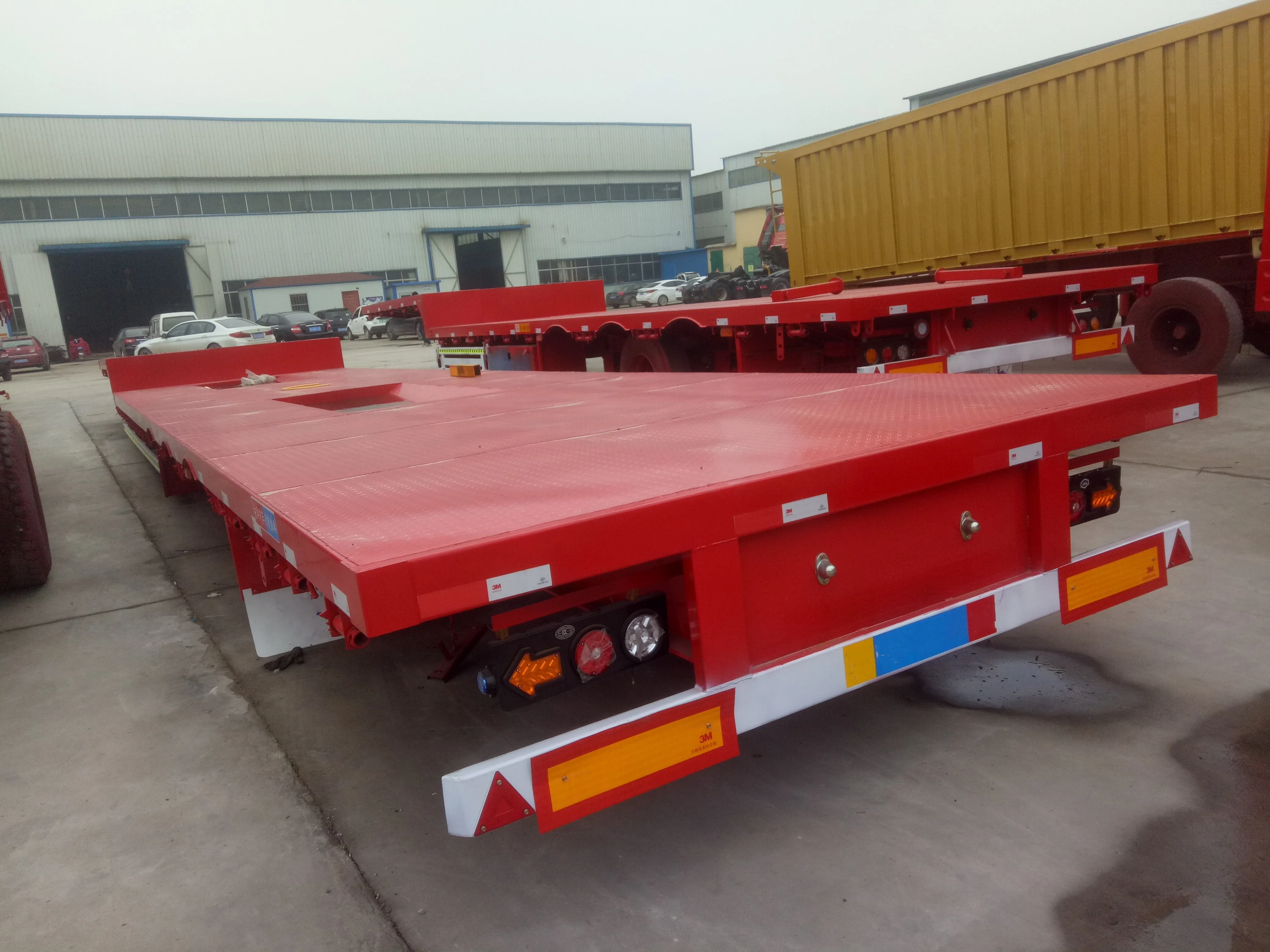 Factory Hot Sale Cheap Container Bulk Cargo Transportation 40ft Blue Flatbed Trailer