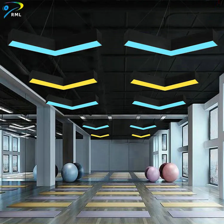 Highlight 6000K Wrought Iron V-Shape Pendant Light LED 40cm 50cm Linear Arrow Ceiling Light