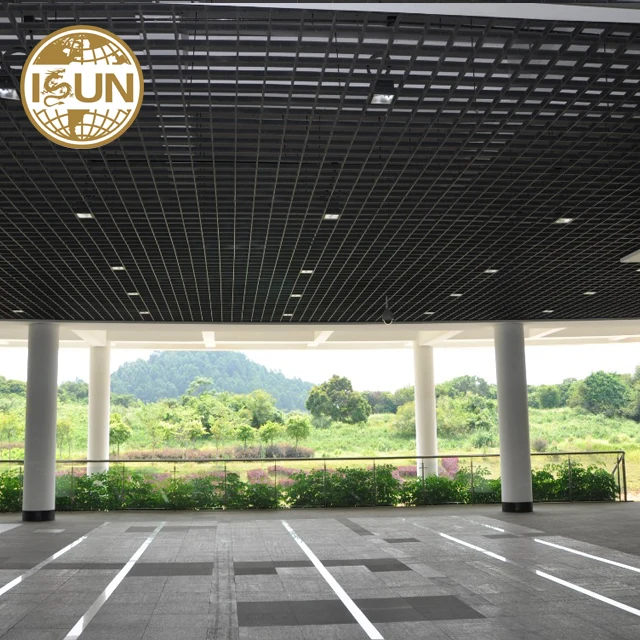 Metal Grid Ceiling with Pre Print Coating in Wooden Grain Aluminum Grille Ceiling