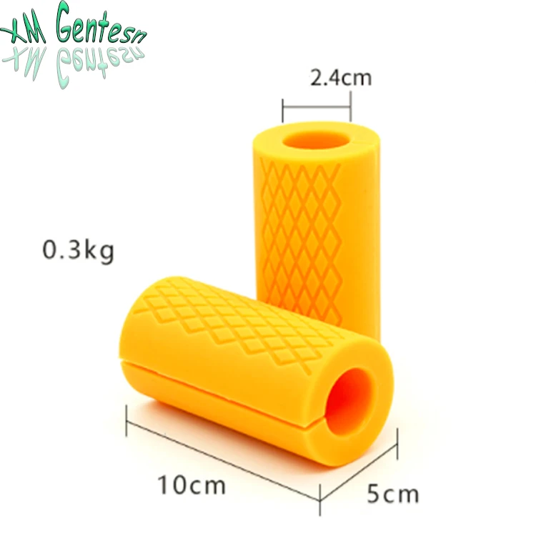 Custom logo  fitness silicone barbell grips weightlifting grips gym bar grips for training