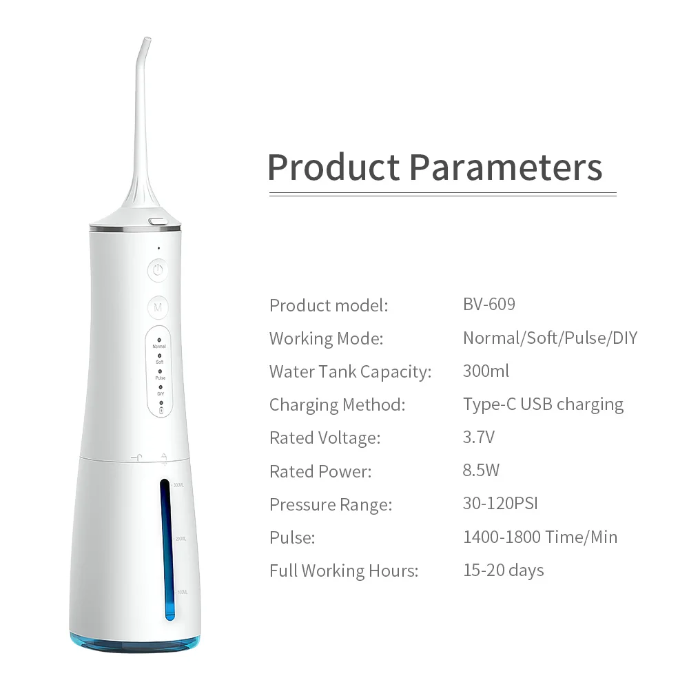 electric portable cordless water dental flosser wholesale waterflosser OEM oral irrigator