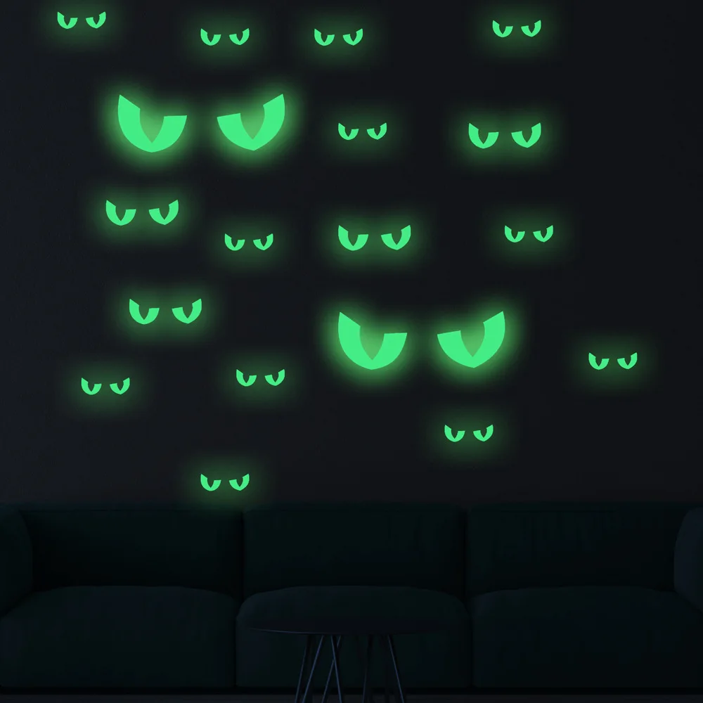Removable Halloween Decorative Evil Eyes Fluorescent Night Glowing Luminous Stickers