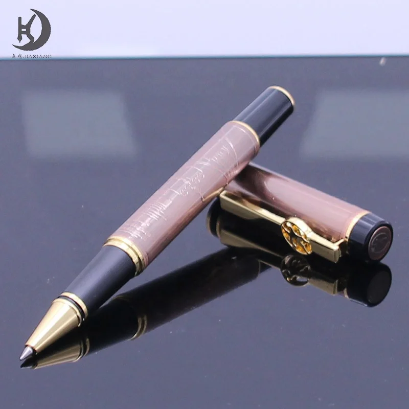 High quality antique red bronze VIP pen for Kuwait country souvenir custom logo etching design metal ballpoint pen