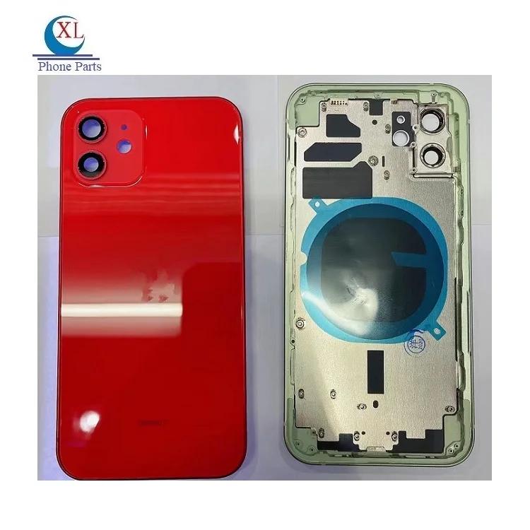 Задняя крышка корпуса для iphone 12 Mini pro max задняя батарейного отсека дверь средняя рамка с задним стеклом