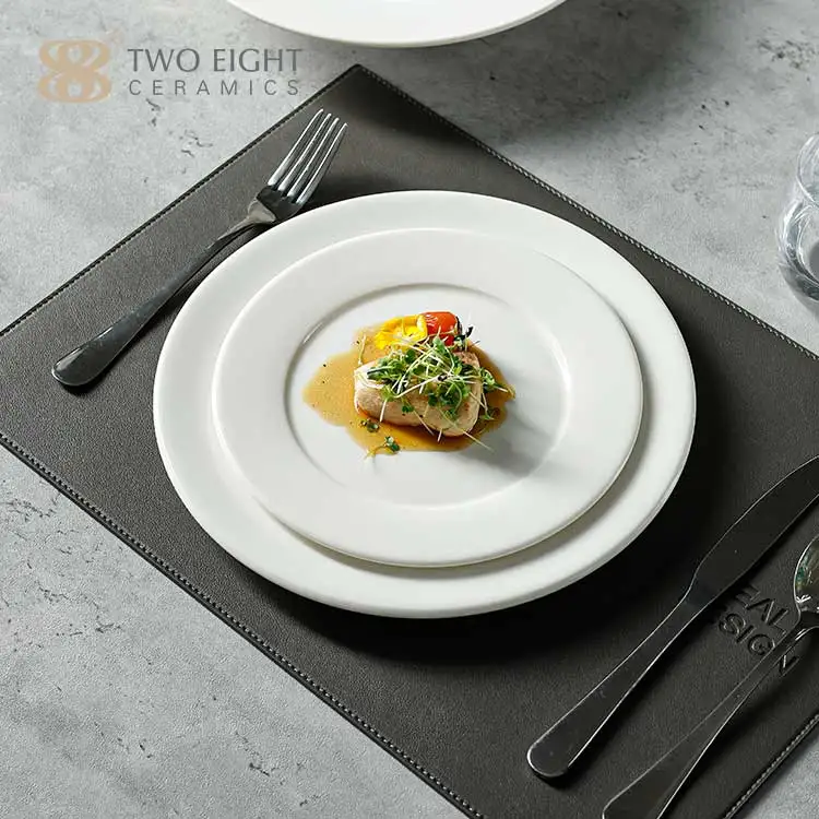 Wholesale Cheap Hotel Ceramic Plate For Restaurant Porcelain Dinner Plate Dishes Set China Ceramic Dinnerware Plate Set