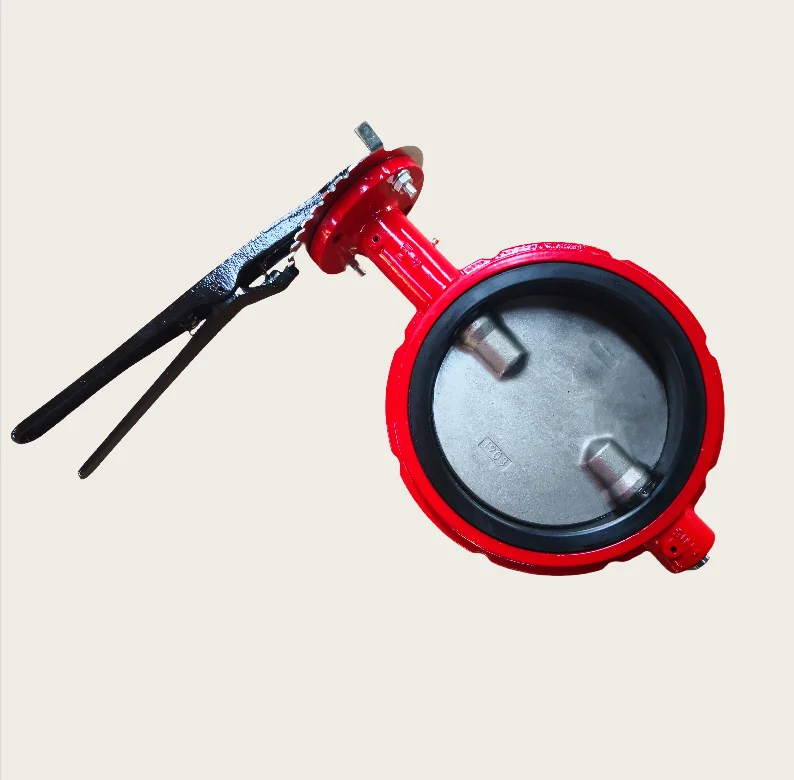 8 Inch ANSI CL150/ANSI125 Ductile Iron Ggg50 Red Color Wafer Type Butterfly Valve Suitable for American Market