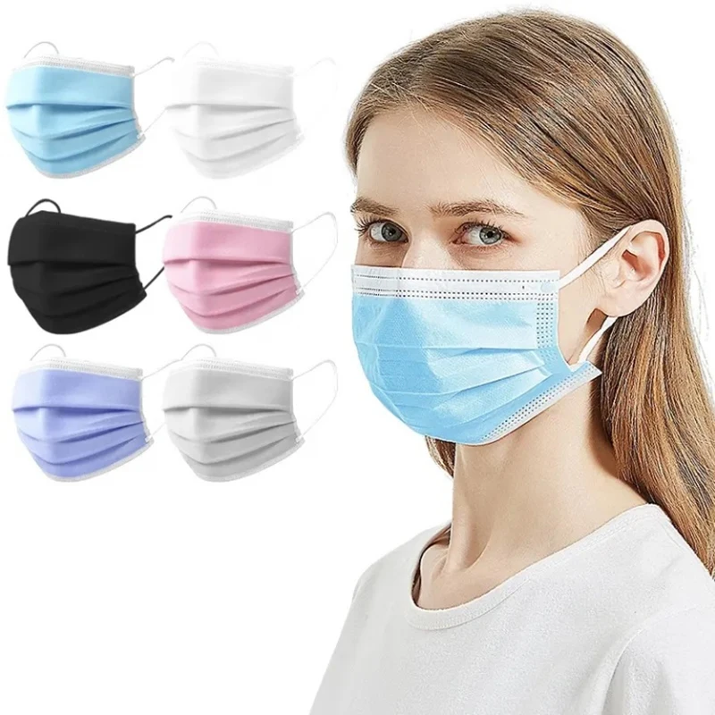 Protective Disposable Face Mask 3 layers disposable non-woven face mask melt-blown fashionable mouth mask
