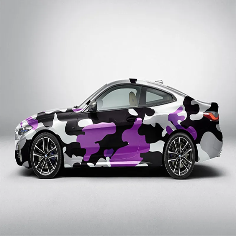SCHANLEY Premium Water Resistant Fade Car Cover Camo Red Black Camouflage Vinyl Ultra Gloss Desert Purple  camo car wrap