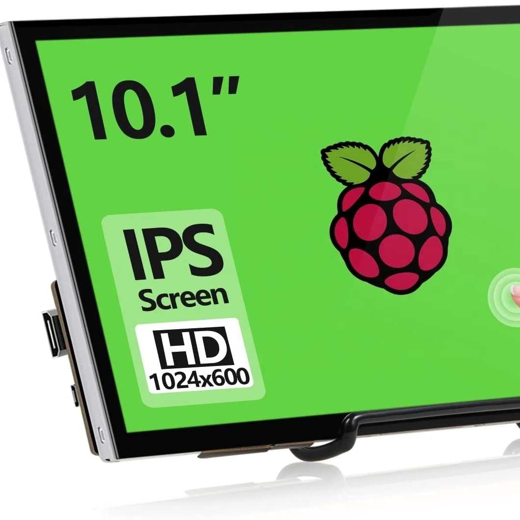 10.1-inch screen monitor 1024x600 r with stand IPS screen display for Raspberry PI 400/4/3/2/Zero/B/B+ Jetson Nano Win1/ 10/8/7