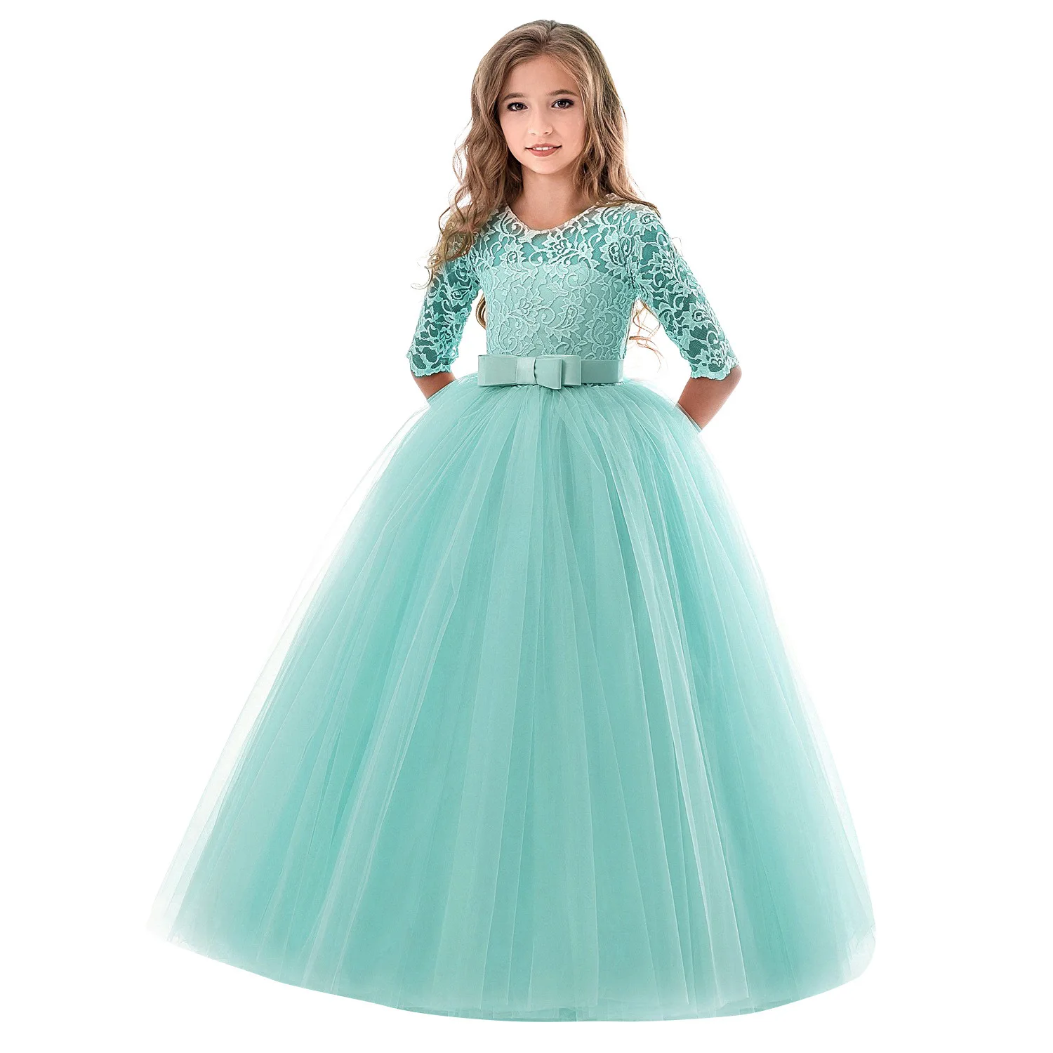 Hot Sale Girls Dress Girls Party Dresses Baby Girl Evening Dresses with Hair Band