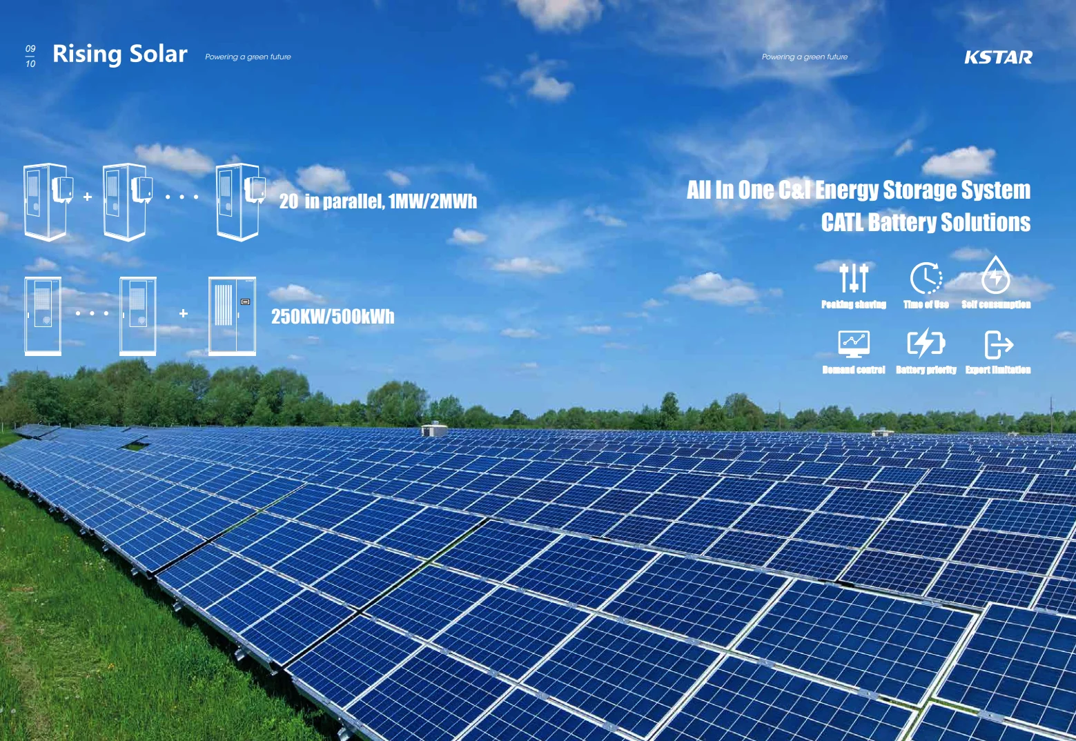 Kstar 100kWh All in One ESS 50KW Hybrid Solar Inverter+100kWh CATL LFP Battery Pack 1MWH 2MWH Container Energy Storage System