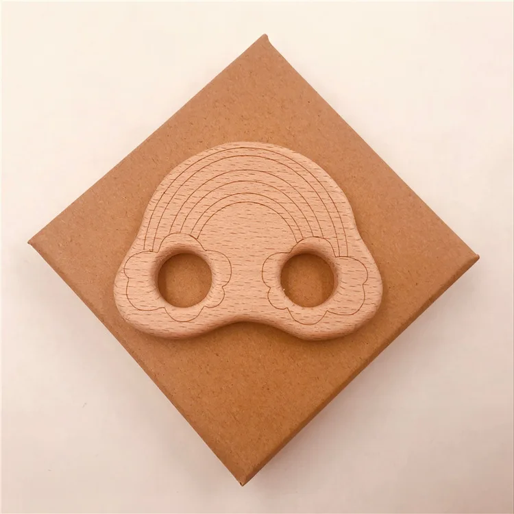 Beech wood molars rainbow crafts ornaments baby teething toys