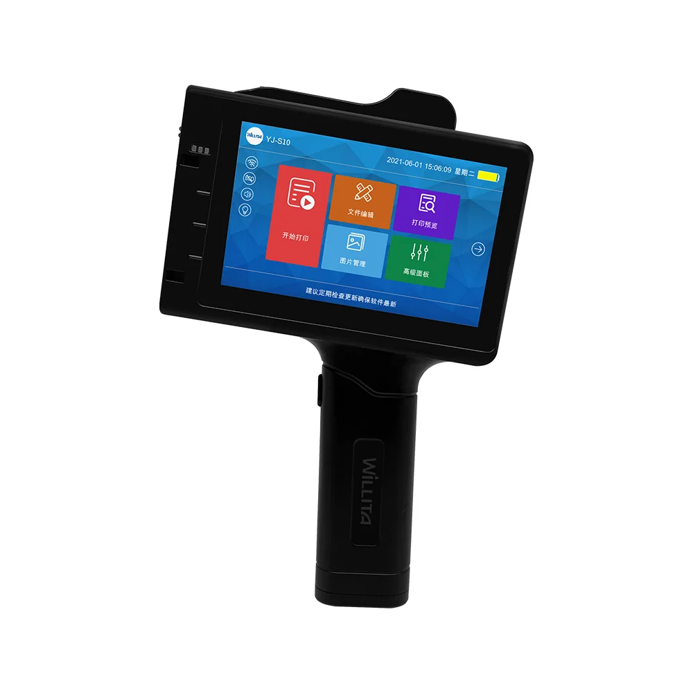 Willita Hot Selling 25.4mm High Quality Wide Format Handheld Inkjet Printer Using Fast Dry Ink Cartridge for Pattern Printing