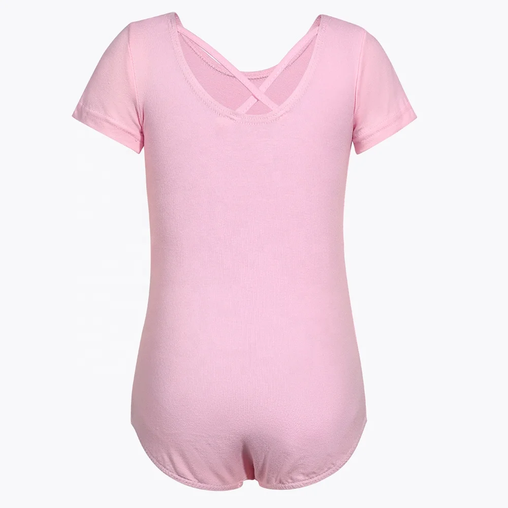 Pink Leotards Ballet for Girls Classic Short Sleeve Ballet Dance Gymnastics Dress Ballerina Tutu Outfit Stage Dance Wear