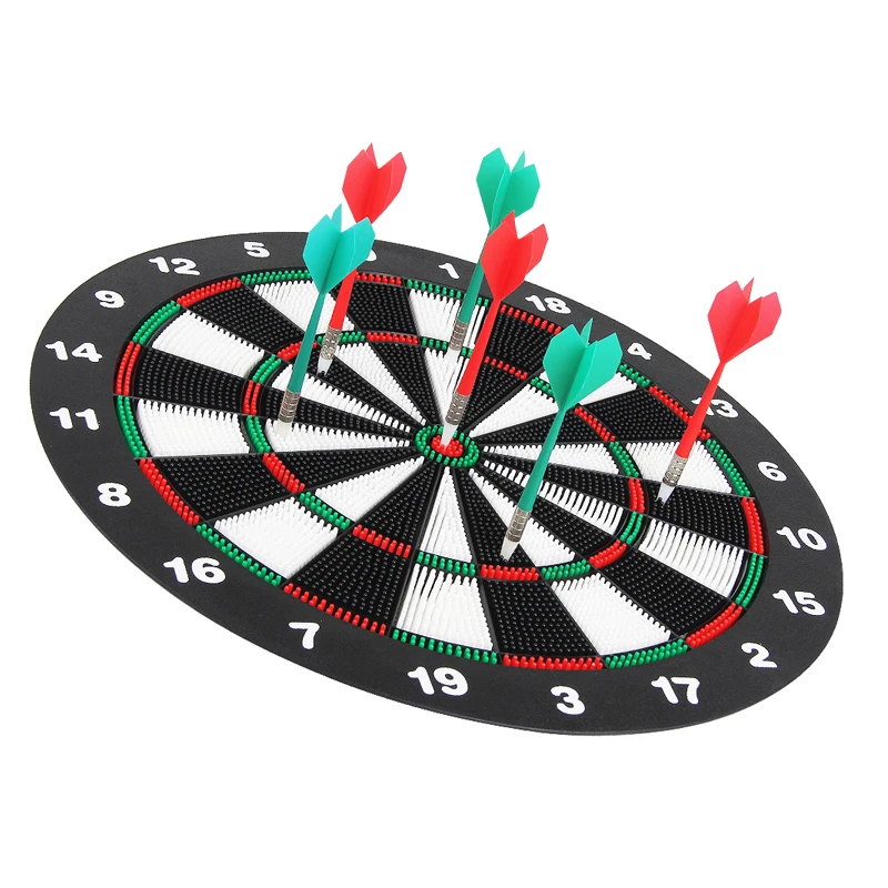 Rubber Safety Tip Dart Board 16.4 Inch with 6 Darts Dartboard Game Set Office Relaxing Sport & Family Leisure Time