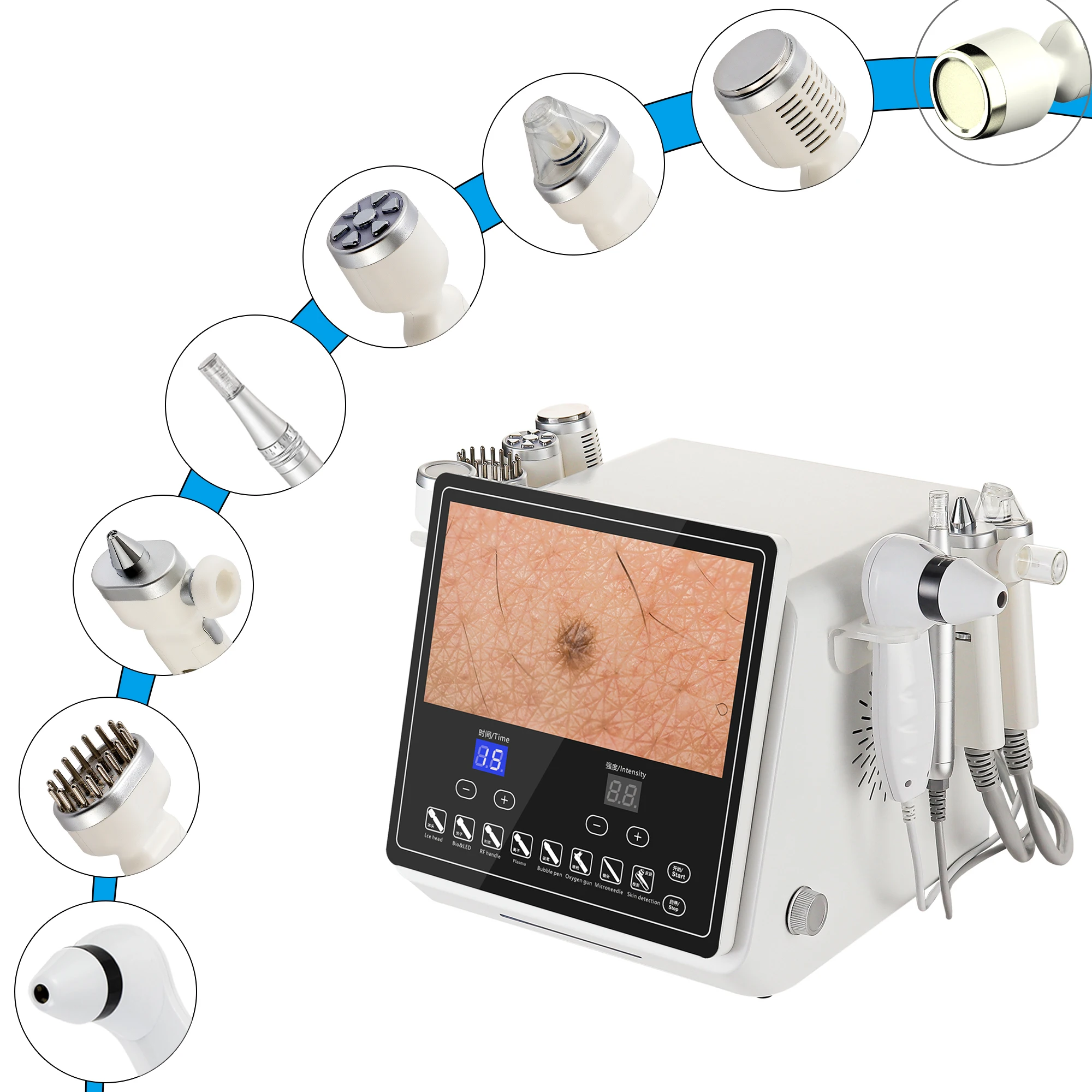 New design 8in1 hydro h2o2 hydrodermabrasion hydra dermabrasion facial machine with skin scanner