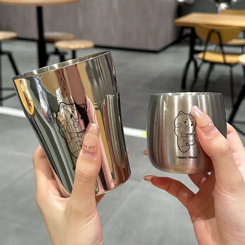 Горячая распродажа 304 большая чашка для воды из нержавеющей стали детская против падения толстая высокотемпературная молока