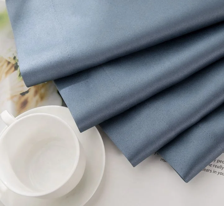 OWENIE Fashion Flame Retardant Insulated Thermal Soundproof Luxury Gray and Blue Home Blackout Curtain for the Living Room