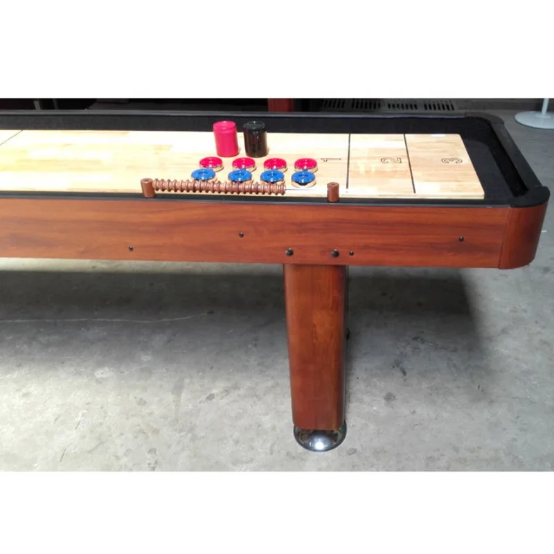 
2021 High Quality 9ft 12ft Standard Solid Wood Playfield Shuffleboard Game Table 