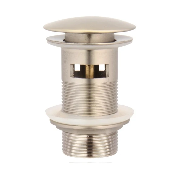 Brushed Nickel Pop Up Waste with Overflow Click Clack Drain Sink Stopper for Washing Basin