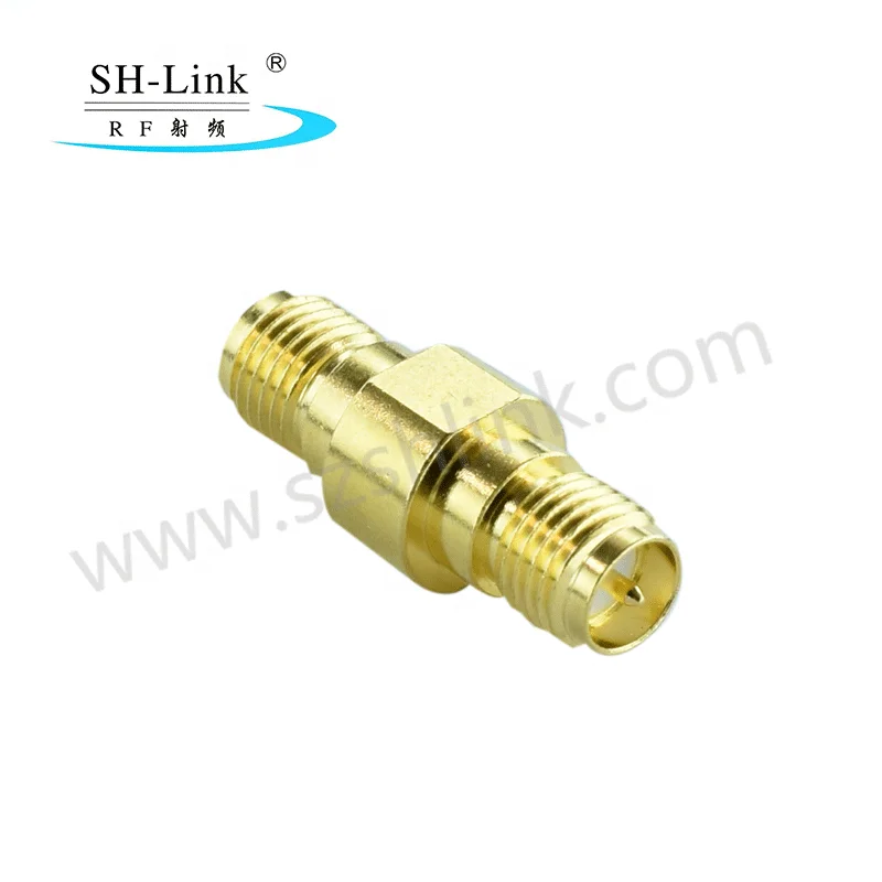 Gold plated  high performance RF coaxial adapter RP-SMA female to RP-SMA female