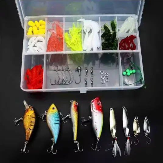 HYD HOT SALE Fishing Lure Kit Hard Lures Soft Bait Accessories Case Minnow Crank Pencil Complete Set With box