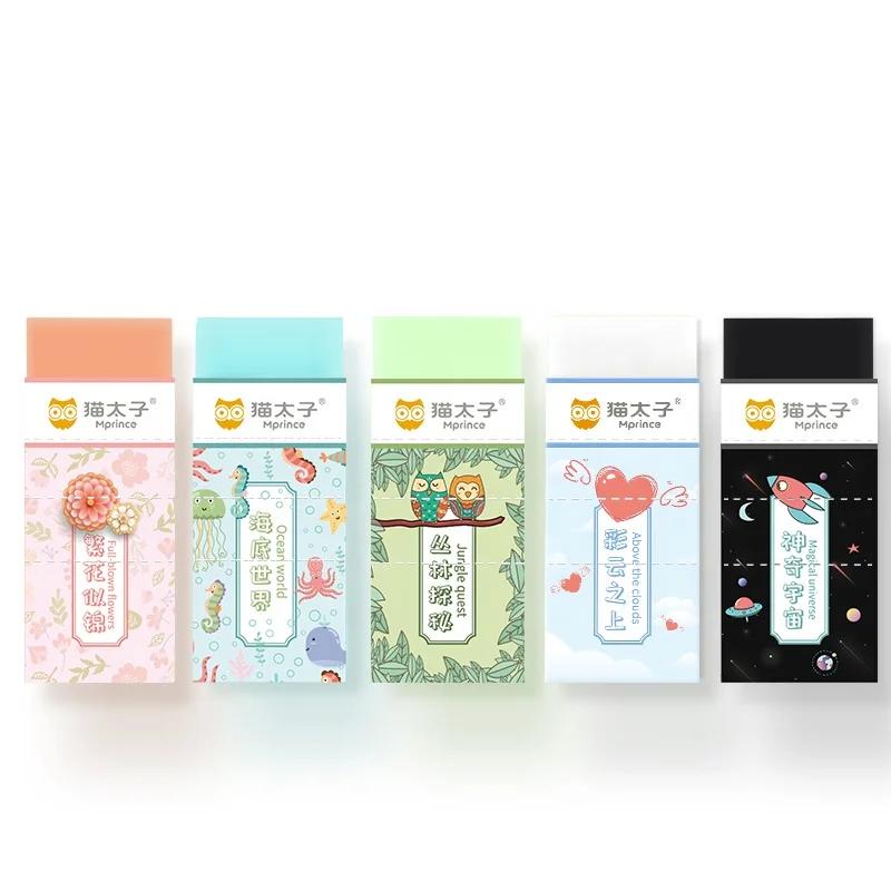 Wholesale PVC Rubber gift items for custom shaped high quality Toughness Unbreakable colorful children welcomed pencil erasers