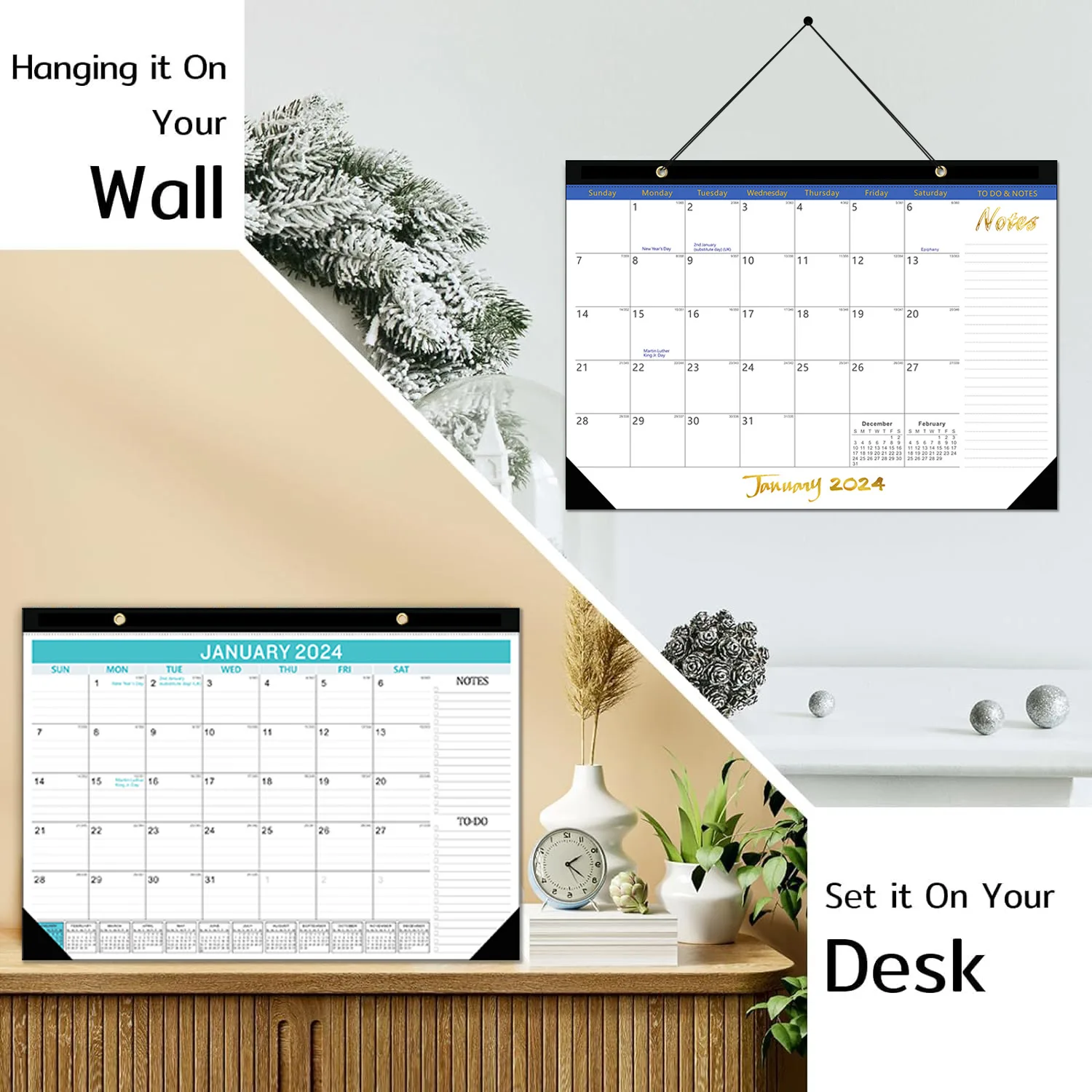 2024-2025 English wall calendar countdown desk calendar Simple creative desk organizer calendar customizable