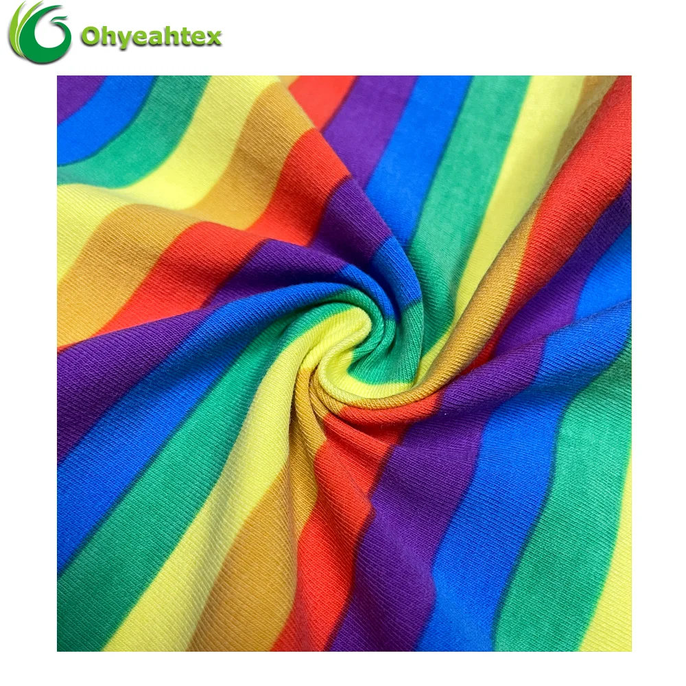 Hot Sale Custom Pattern Knitted Plain Jersey Cotton Spandex Printed Fabrics For Shirt