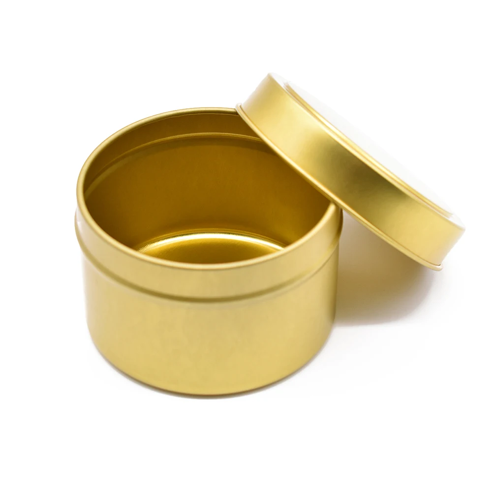 Hot Sale Gold Color Round Metal Tin For Candle 4Oz