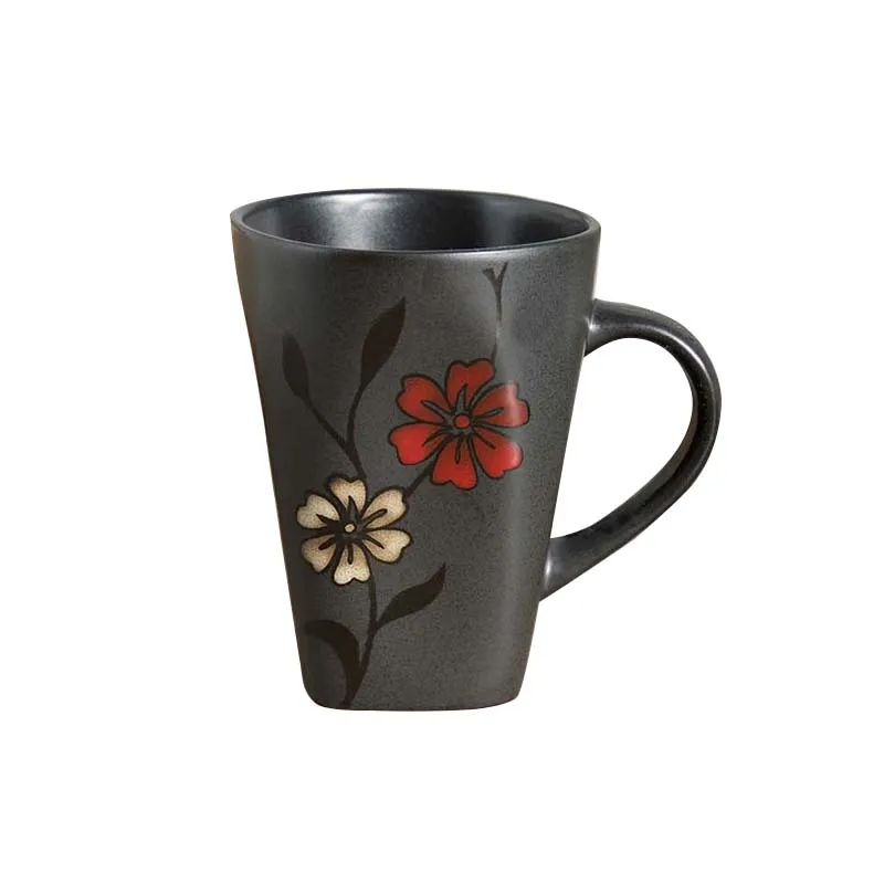 Manufacturers Wholesale Japanese Black Red Hand Made Ceramic Tableware Set Innovate Plate and Cups