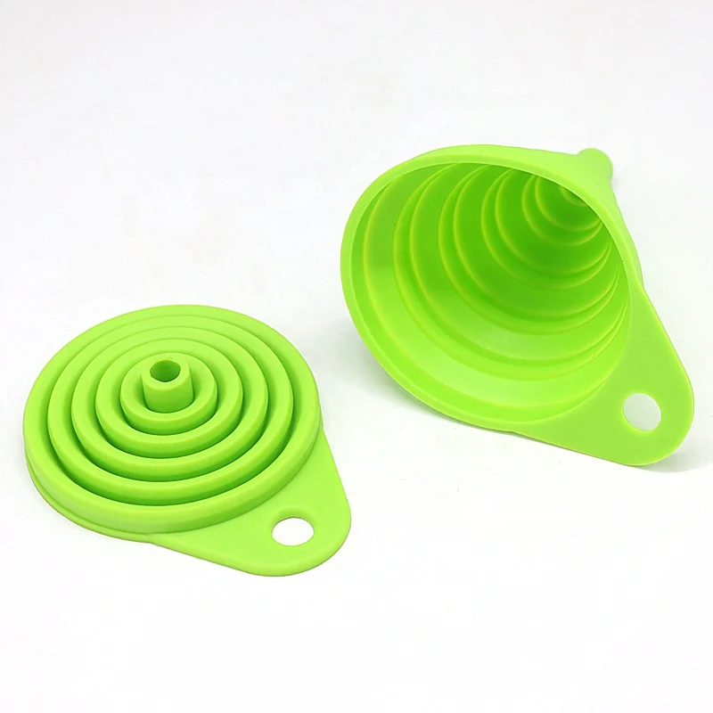 Foldable food grade silicone collapsible funnel for wide mouth regular canning jars liquid solid bean
