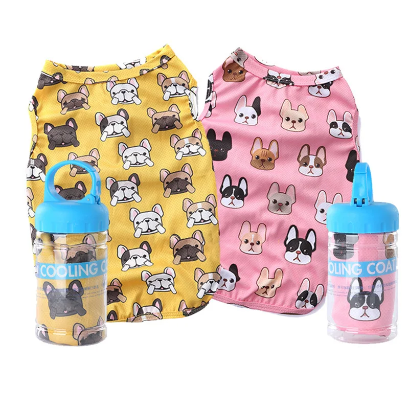 Pet Dog Thin Sleeveless T-shirt Pet Cooling Vest Clothing French Bulldog For Spring Summer Season