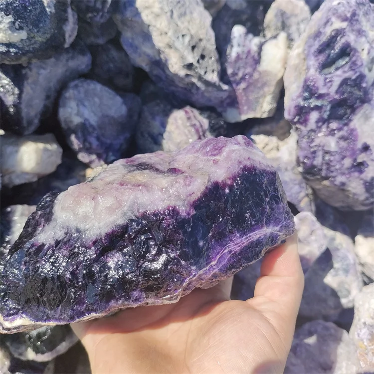 Natural Raw purple rough Crystals Rough gemstone fluorite cube raw stone for Decorative crystal ornaments