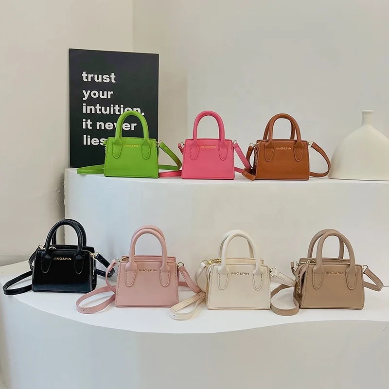 2024 Hot Selling Candy Color Young Ladies Mini Handbags Shoulder Crossbody Girls Mini Tote Bags Cute Kids Purse