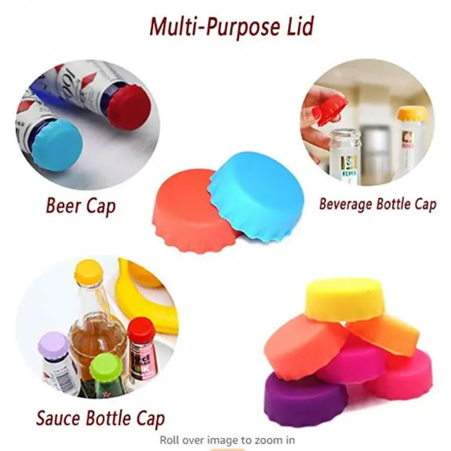 Silicone Beer Bottle Cap Reuse Practical Colorful Leak Free For Wine Beer Beverage Bottle Novelty Sealer Stopper Caps