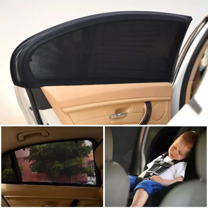 Universal Fit Car Window Sunshades Breathable Stretchable Mesh Dark Curtains for Cars Sun Shade Side Windows Car curtains