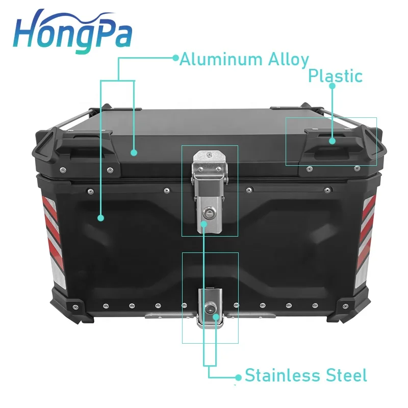 Motorcycle Tail Top Box Case Waterproof and Scooter Hard Tour Storage Carrier Trunk Luggage with Lock