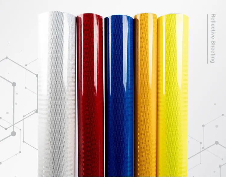High Visibility PC Micro Prismatic Waterproof Reflective Sheeting for Roadway Safety Signs