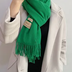 2021 Autumn/winter new scarf for female students Solid color versatile tassel cape for lovers scarf for men