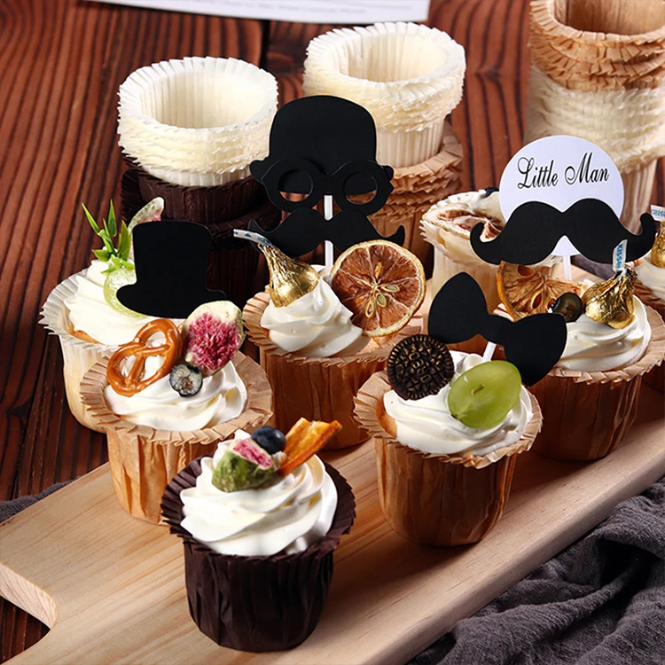 Wholesale muffin wrapper cupcake liners paper cake baking cup with transparent cupcake boxes and high dessert