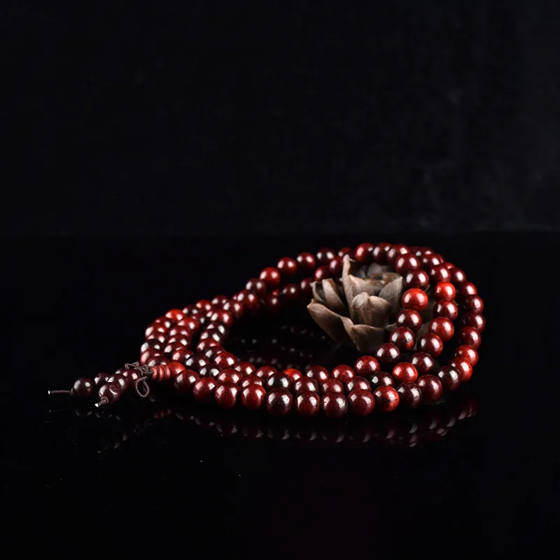 Peaceful 8mm 108 Pieces Wooden Beads Buddhist Prayer Mala Necklace Bracelet