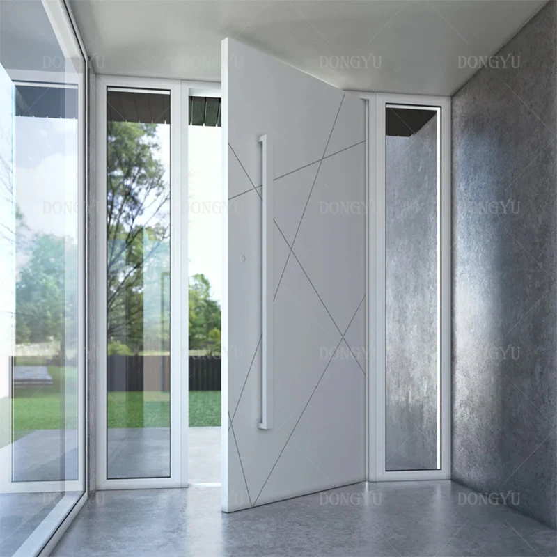 sound insulation cast aluminium home exterior entry popular security interior wood grain stainless steel pivot door