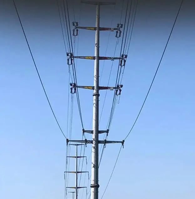 Стальная башня линии электропередачи 132kv оцинкованная стальная электрическая опорная передающая